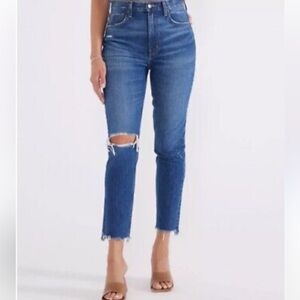 Madewell The Mid-Rise Perfect Vintage Jeans Sz 28 Women Frayed Bottom